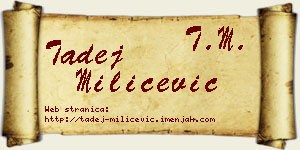 Tadej Milićević vizit kartica